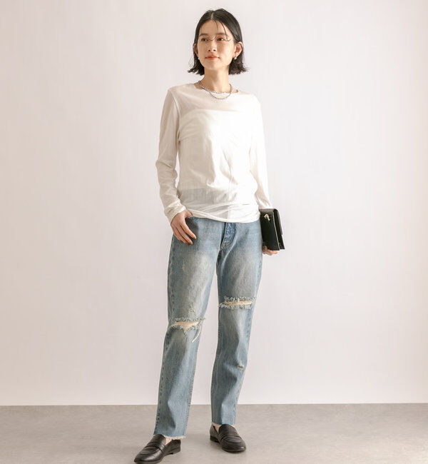  「【MONN.:.(モン)】シアーロンT」|Tシャツ・カットソー|