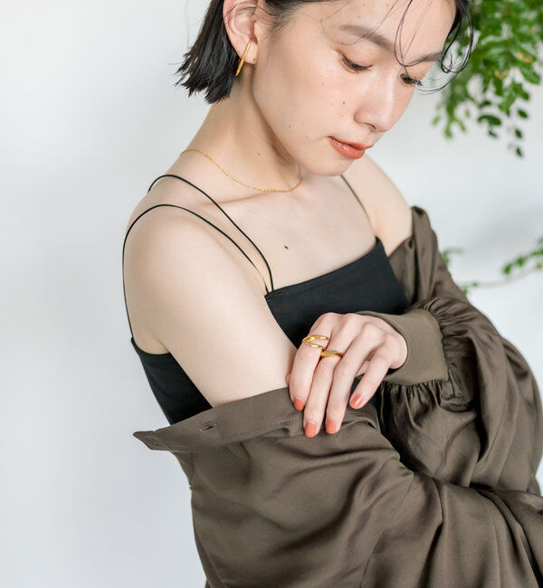  「【カップ付きで楽ちん】カップインブラトップ」|キャミソール|