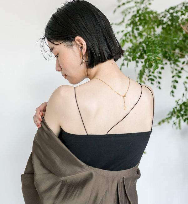  「【カップ付きで楽ちん】カップインブラトップ」|キャミソール|