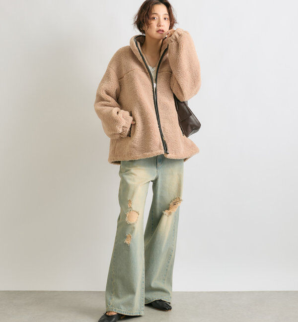  「【MONN.:.(モン)】ハイライズダメージDENIM」|デニム|