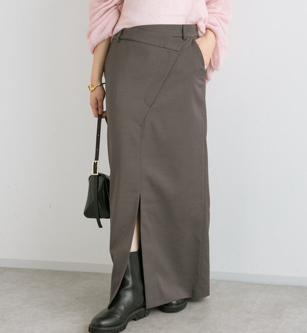  「【さり気ない存在感】ラップスラックススカート」|スカート|