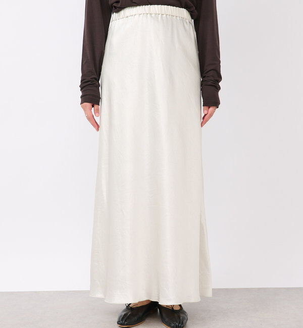  「【華やかな光沢感】ワッシャーサテンバイアススカート」|スカート|