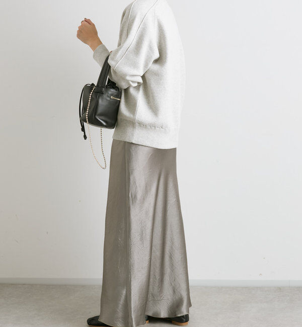  「【華やかな光沢感】ワッシャーサテンバイアススカート」|スカート|