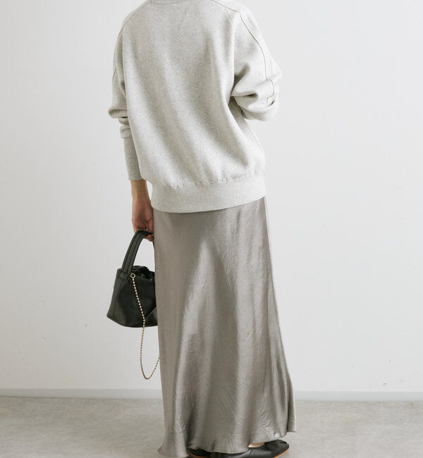  「【華やかな光沢感】ワッシャーサテンバイアススカート」|スカート|