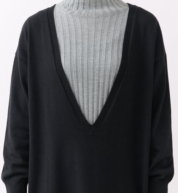  「【抜け感◎】ディープVニットワンピース」|ワンピース|