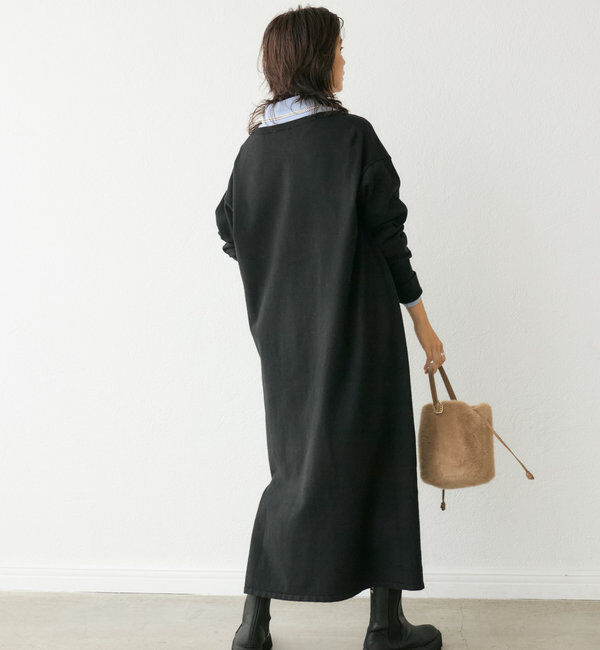  「【抜け感◎】ディープVニットワンピース」|ワンピース|