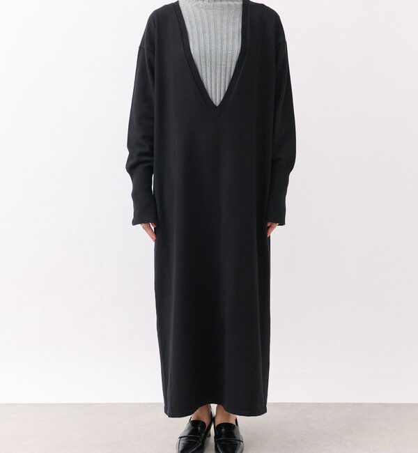  「【抜け感◎】ディープVニットワンピース」|ワンピース|
