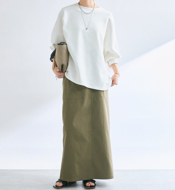 「【イージーな履き心地】ツイルストレッチIラインスカート」|スカート|