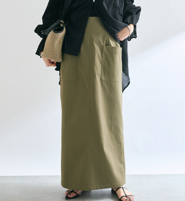  「【イージーな履き心地】ツイルストレッチIラインスカート」|スカート|
