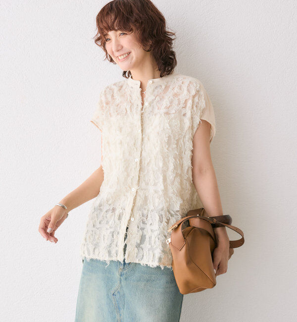  「【着映え◎】カットジャガードフレンチシャツ」|シャツ・ブラウス|