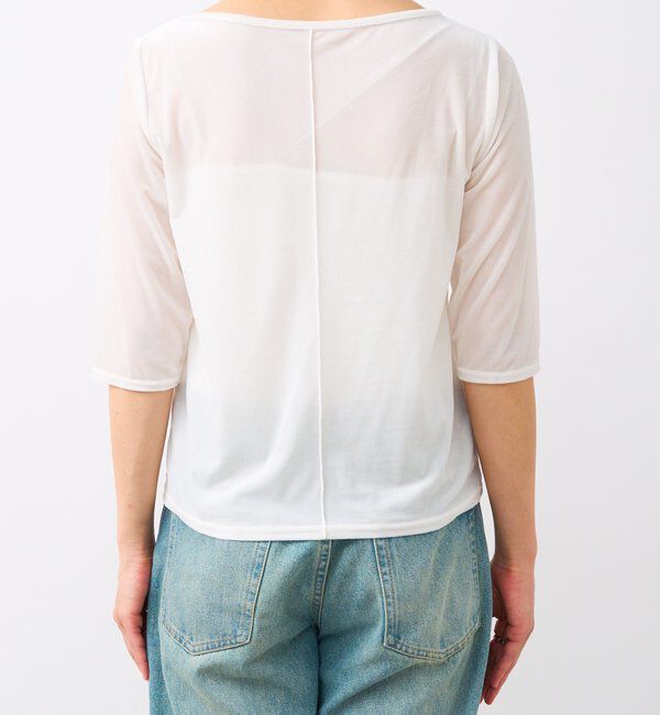  「【こなれ感抜群】シアーベロア5分袖Tee」|Tシャツ・カットソー|