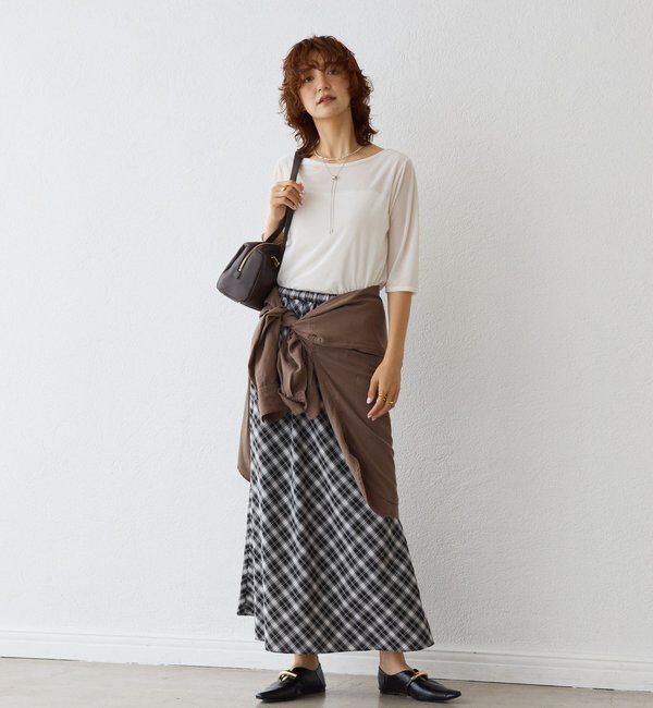  「【こなれ感抜群】シアーベロア5分袖Tee」|Tシャツ・カットソー|