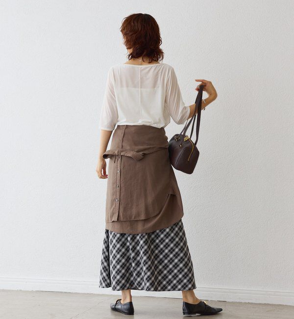  「【こなれ感抜群】シアーベロア5分袖Tee」|Tシャツ・カットソー|