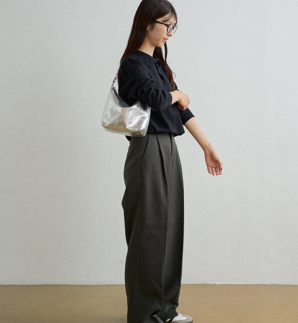  「ソフトレザーシンプルショルダーバッグ［silver］」|ショルダー・メッセンジャー|