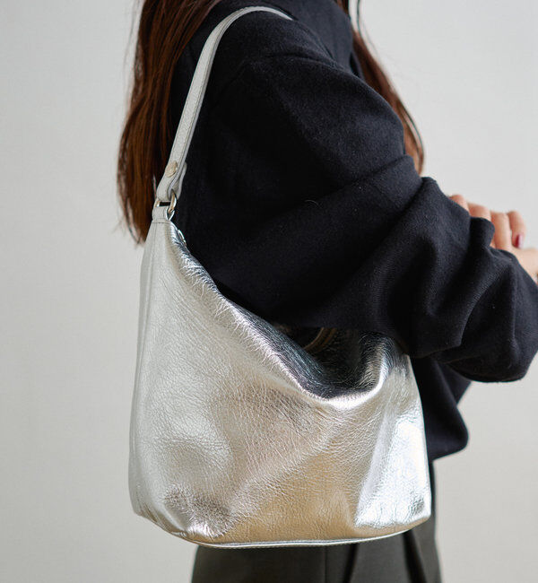  「ソフトレザーシンプルショルダーバッグ［silver］」|ショルダー・メッセンジャー|