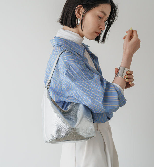  「ソフトレザーシンプルショルダーバッグ［silver］」|ショルダー・メッセンジャー|