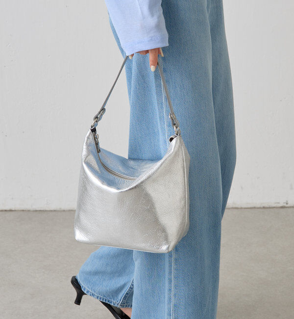  「ソフトレザーシンプルショルダーバッグ［silver］」|ショルダー・メッセンジャー|