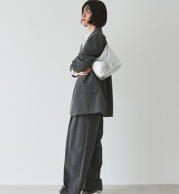  「ソフトレザーシンプルショルダーバッグ［silver］」|ショルダー・メッセンジャー|