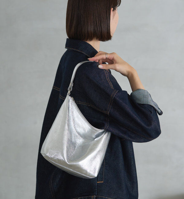  「ソフトレザーシンプルショルダーバッグ［silver］」|ショルダー・メッセンジャー|