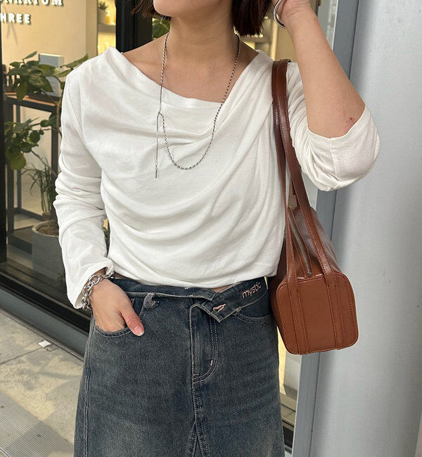  「【大人気シリーズ/8色展開】オフショルロングTシャツ※EC限定カラーあり」|Tシャツ・カットソー|