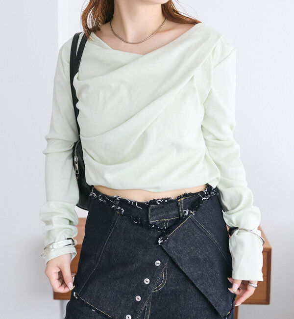  「【大人気シリーズ/8色展開】オフショルロングTシャツ※EC限定カラーあり」|Tシャツ・カットソー|グリーン