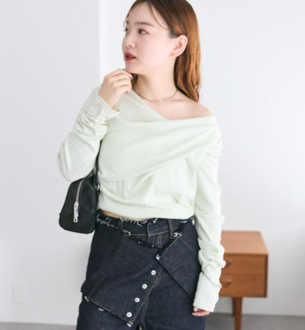  「【大人気シリーズ/8色展開】オフショルロングTシャツ※EC限定カラーあり」|Tシャツ・カットソー|