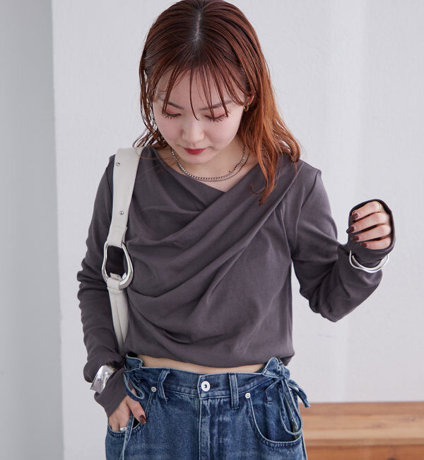  「【大人気シリーズ/8色展開】オフショルロングTシャツ※EC限定カラーあり」|Tシャツ・カットソー|