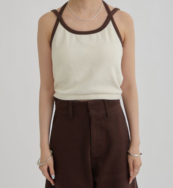  「カップ付き 配色キャミ」|キャミソール|