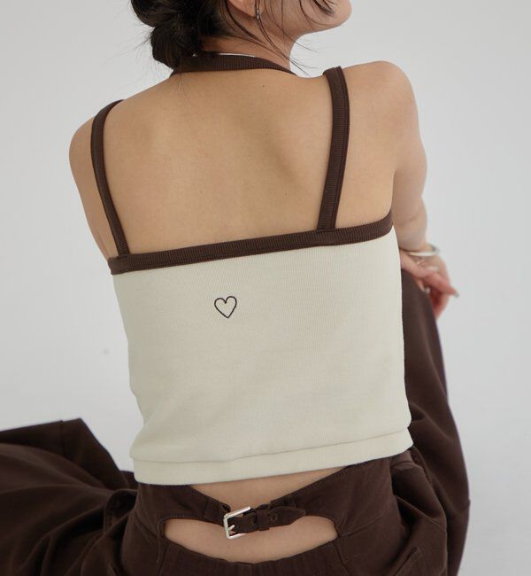  「カップ付き 配色キャミ」|キャミソール|