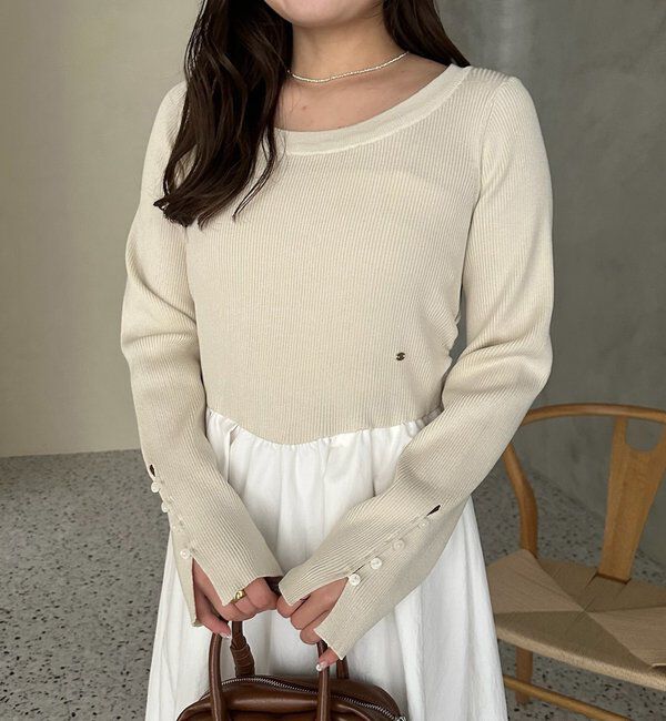  「【@__misa__03企画】プレート付きドッキングワンピース」|ワンピース|