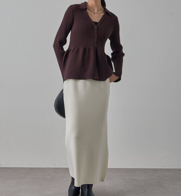  「【Lサイズも登場！】ポンチZIPタイトスカート」|スカート|