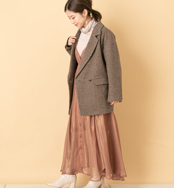  「箔プリントフレアキャミワンピース」|ワンピース|