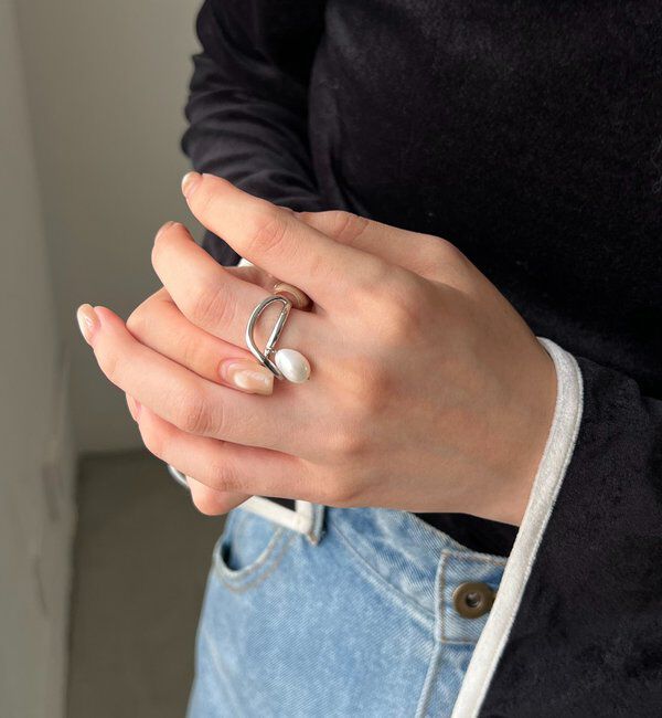  「〈GOLDY/ゴールディ〉ドロップパールラインリング」|リング|