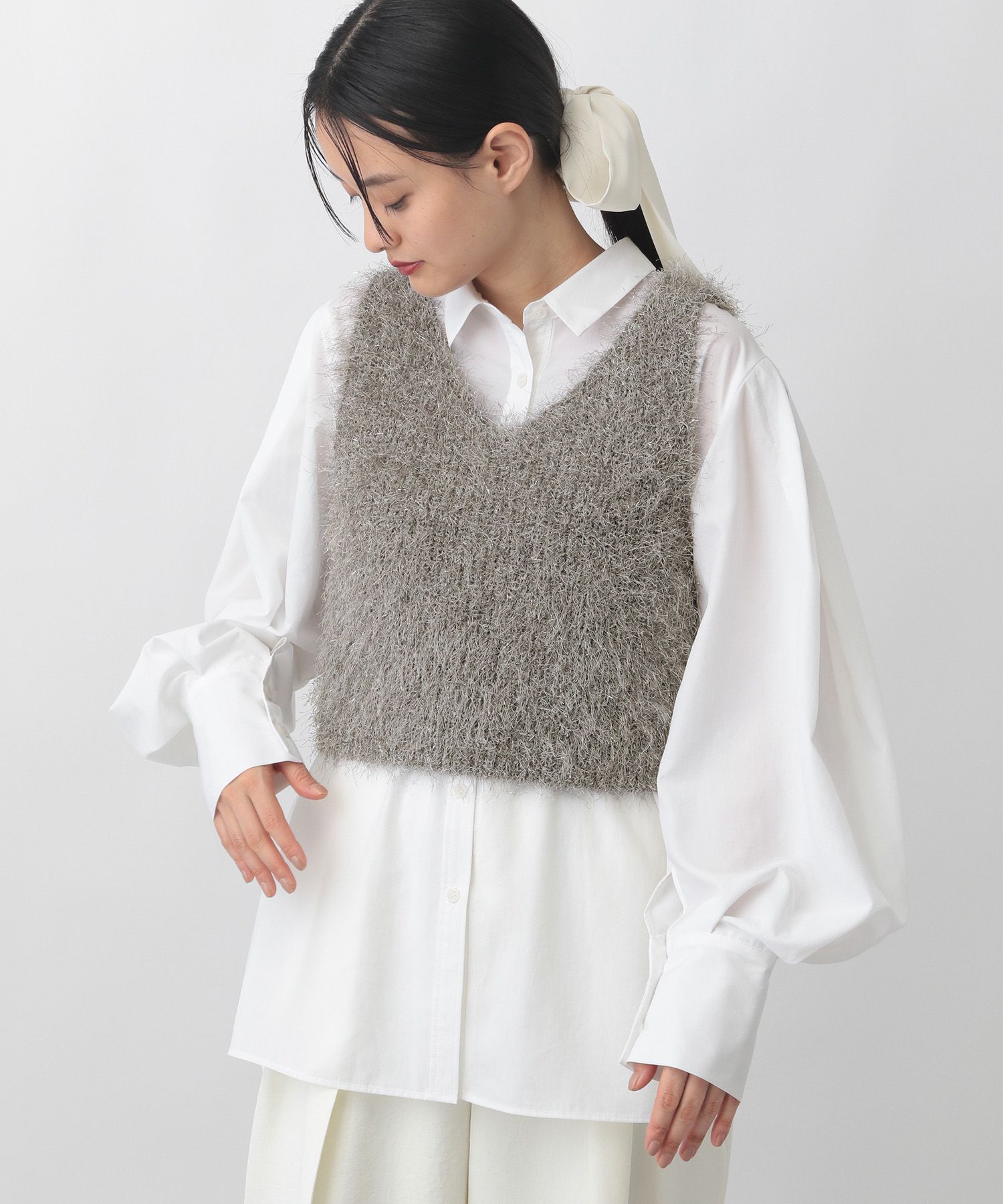 A part by 「ラメフェザーノースリーブ」|ニット・セーター|