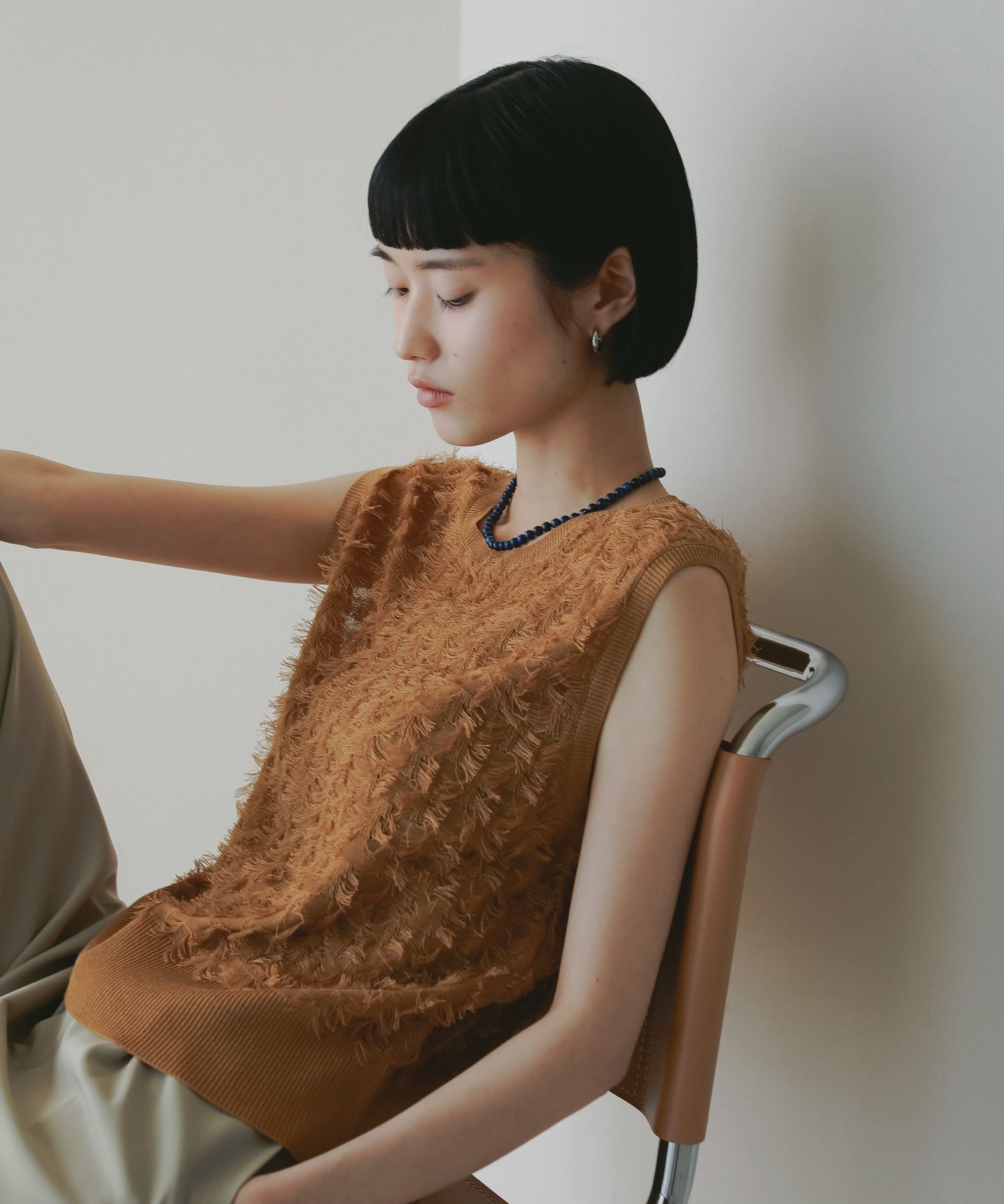 A part by 「フリンジニットノースリーブ」|ニット・セーター|ブラウン