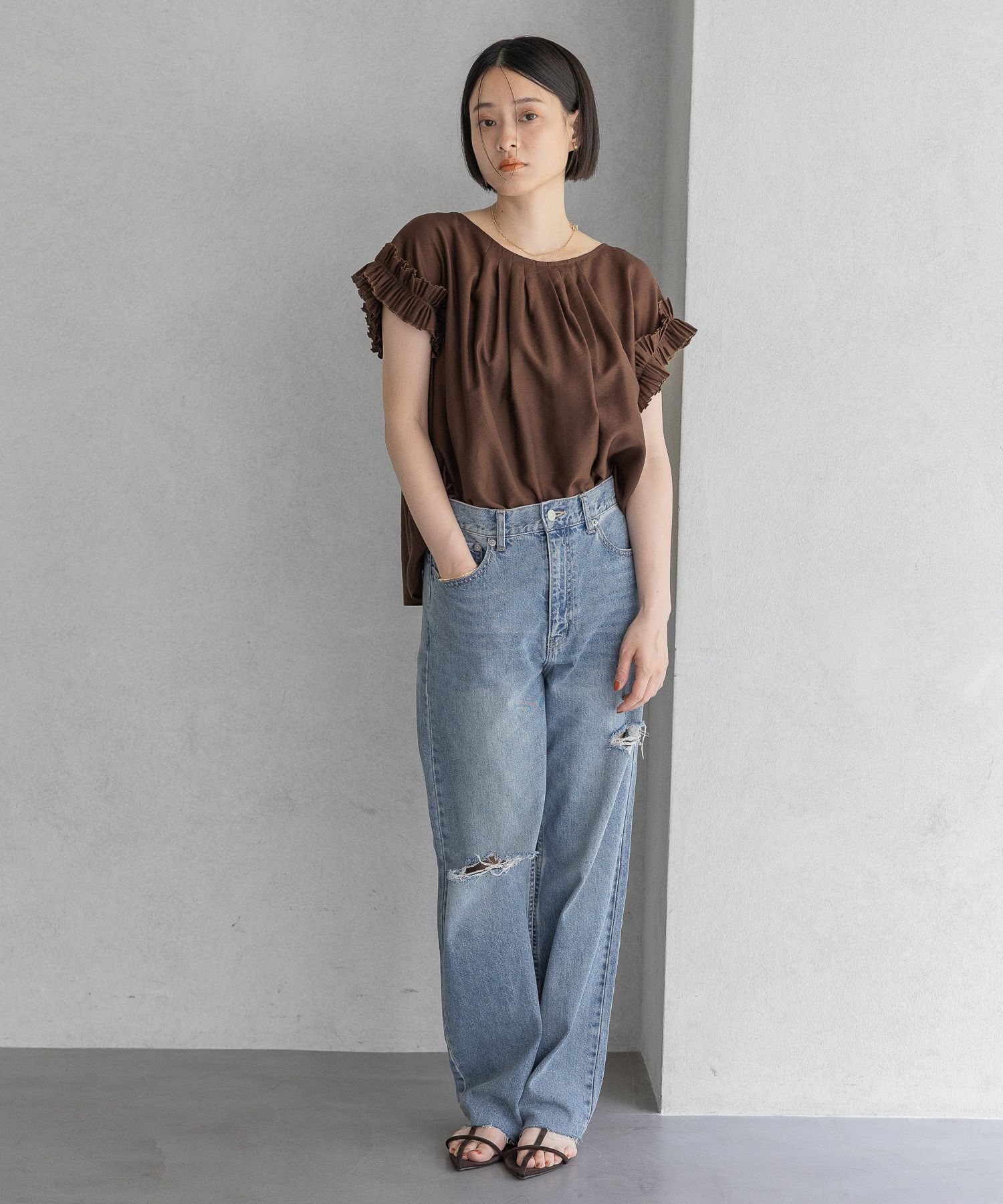 A part by 「フリルスリーブブラウス」|シャツ・ブラウス|