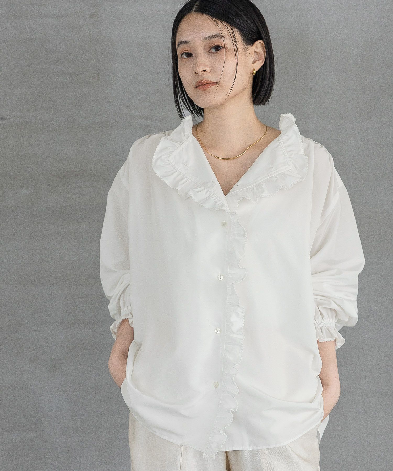 A part by 「フリル2WAYブラウス」|シャツ・ブラウス|ナチュラル