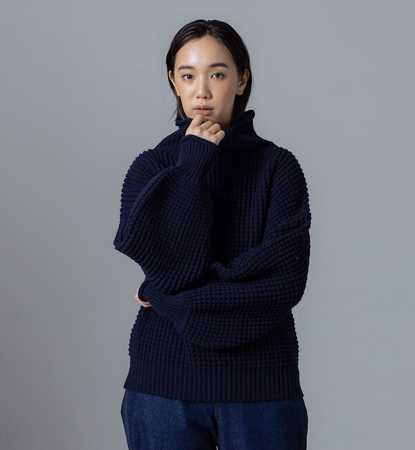 collex「ワッフルタートルニットプルオーバー」|ニット・セーター|