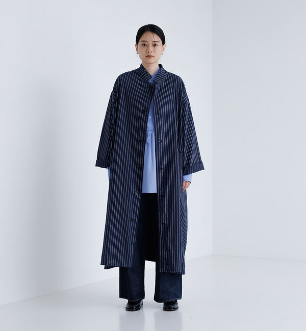 collex「【Yarmo】 Big Coat  ビッグコート」|ステンカラーコート|ネイビー