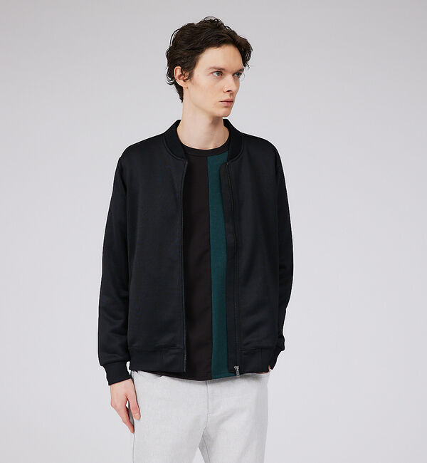 ABAHOUSE「【梨地】ストライプ切替 長袖Tシャツ / スウェット」|Tシャツ・カットソー|