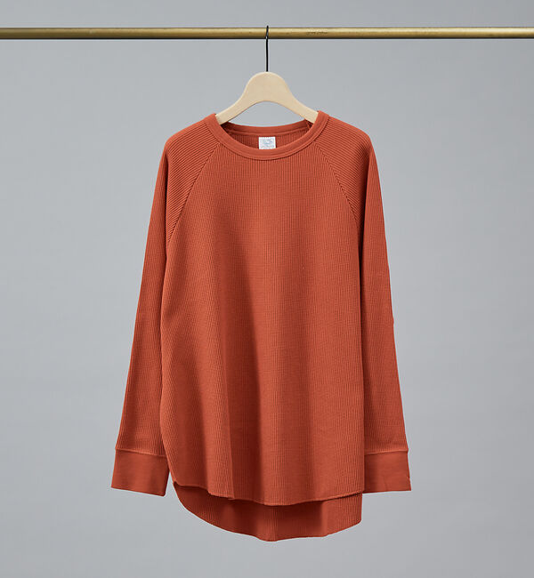 ABAHOUSE「【FRUIT OF THE LOOM】ヘビーオンス サーマル ラグラン クルー」|Tシャツ・カットソー|オレンジ