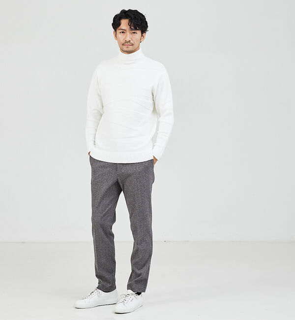 ABAHOUSE「【スポンジタッチ】シャドーカモフラ タートルネック ニット」|ニット・セーター|