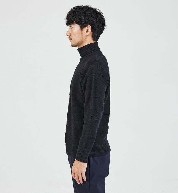 ABAHOUSE「【スポンジタッチ】シャドーカモフラ タートルネック ニット」|ニット・セーター|