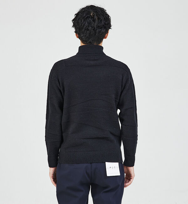 ABAHOUSE「【スポンジタッチ】シャドーカモフラ タートルネック ニット」|ニット・セーター|