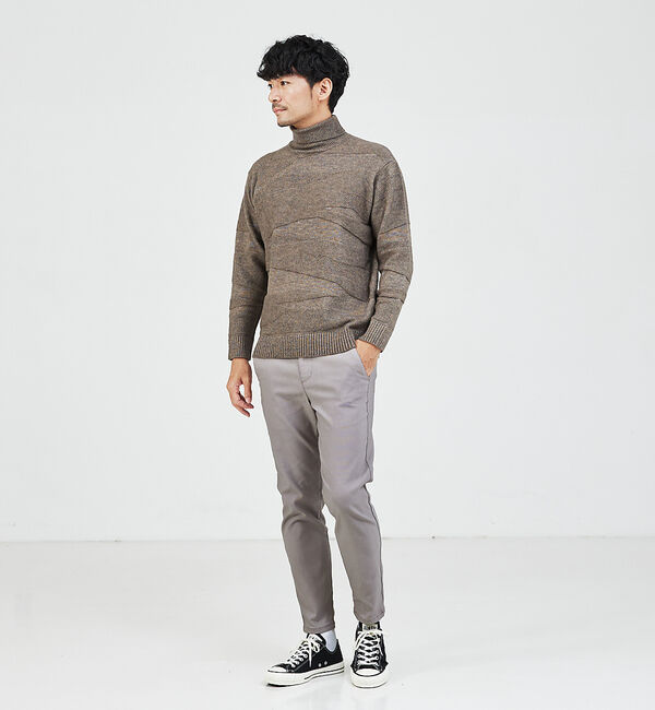 ABAHOUSE「【スポンジタッチ】シャドーカモフラ タートルネック ニット」|ニット・セーター|