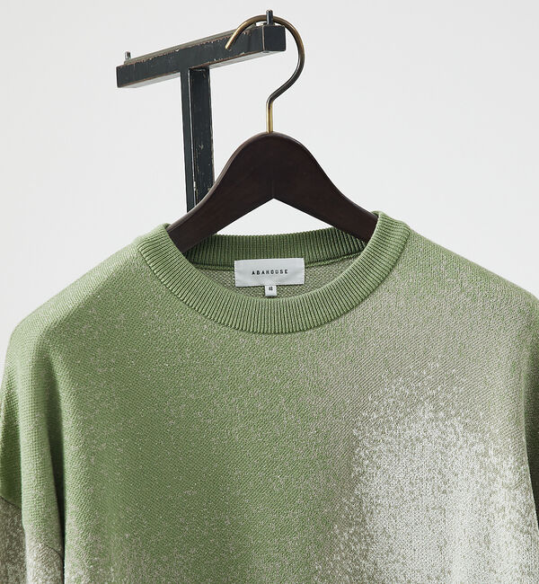 ABAHOUSE「アブストラクト グラデーション ニット / クルーネックプルオーバー」|ニット・セーター|