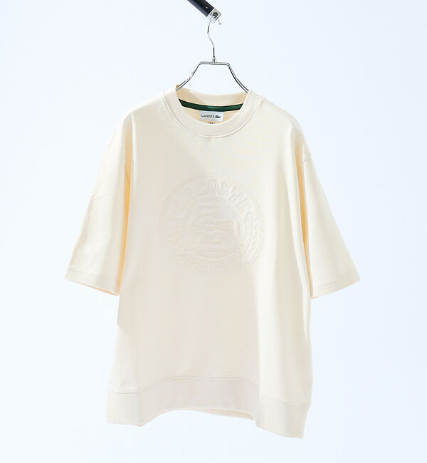 ABAHOUSE「【LACOSTE / ラコステ】トーン・オン・トーンステッチ半袖スウェット /」|Tシャツ・カットソー|オフホワイト
