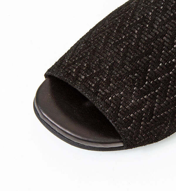 alfredoBANNISTER「アシメントリー レザー ミュール サンダル（メッシュ型押し）」|サンダル|