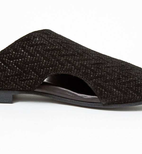 alfredoBANNISTER「アシメントリー レザー ミュール サンダル（メッシュ型押し）」|サンダル|