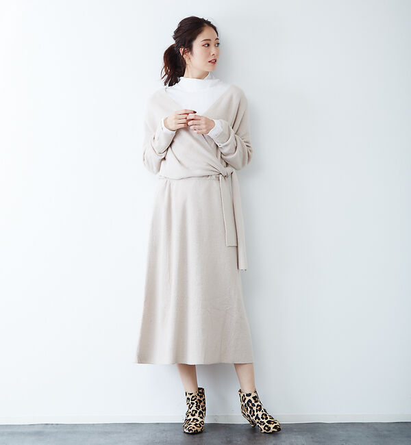 Rouge vif「カシュクールニットワンピ」|ワンピース|